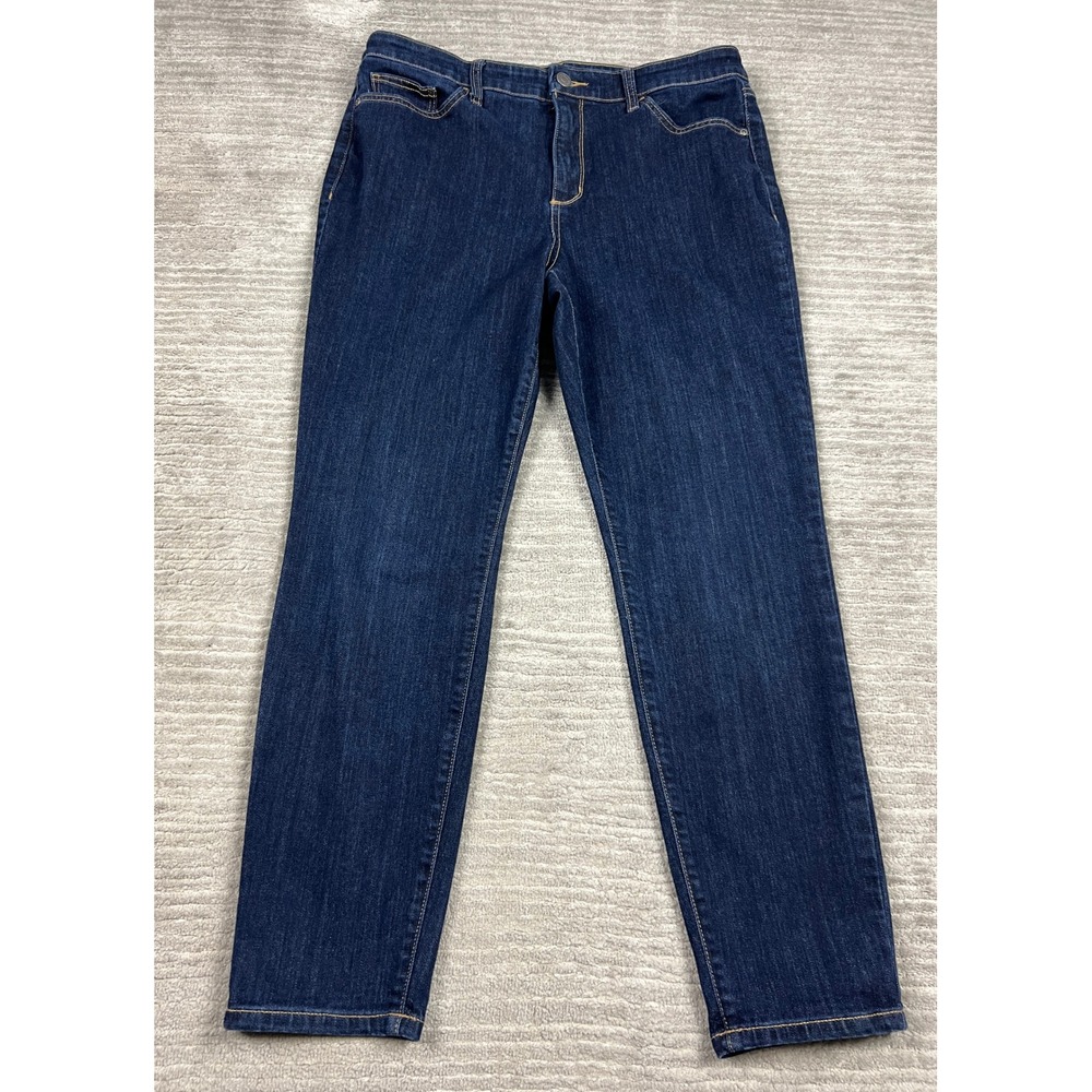 St. John's Bay Jeans Womens 14 Blue Skinny Leg Dark Wash Stretch Denim‎ 5-Pocket